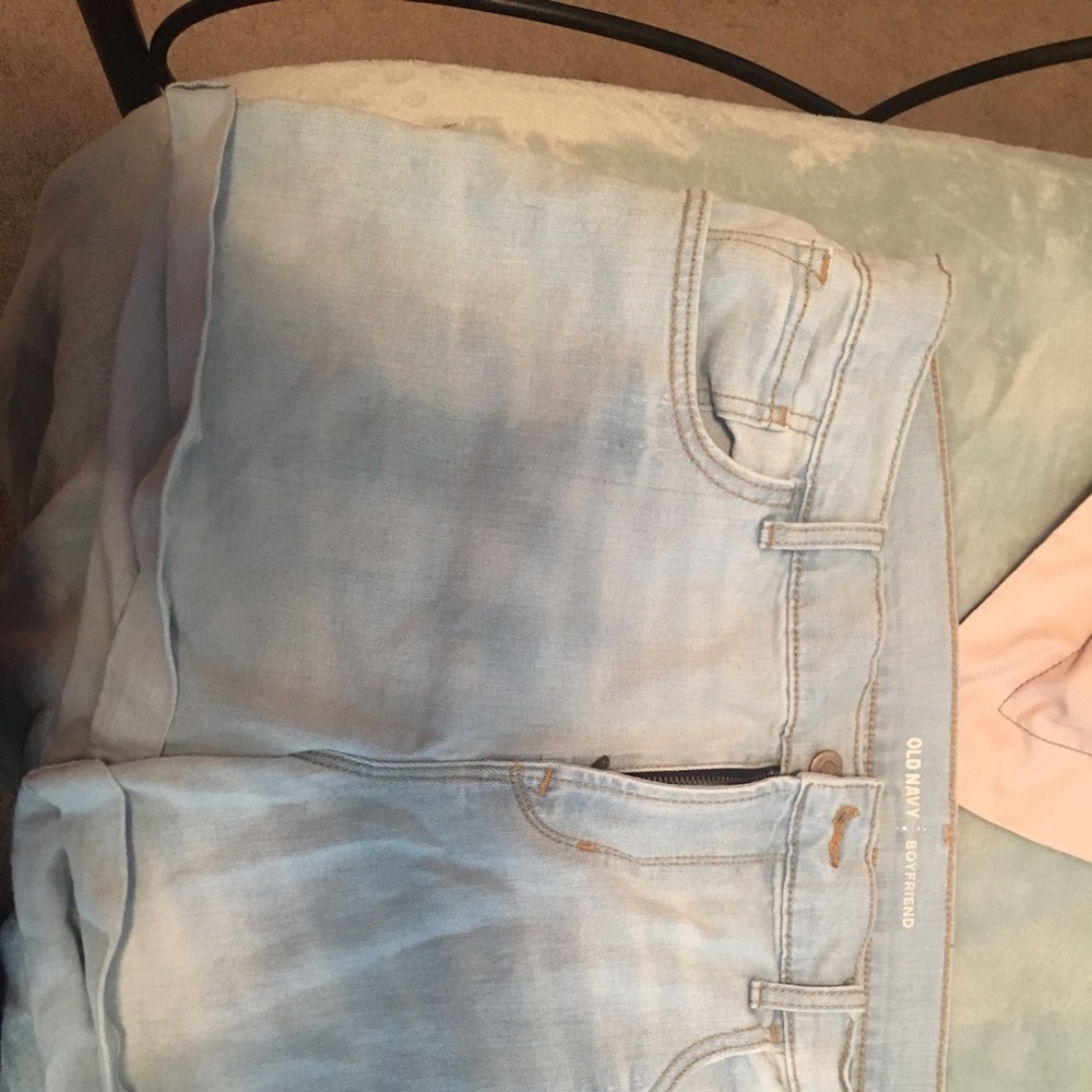 Old navy light blue jean boyfriend shorts